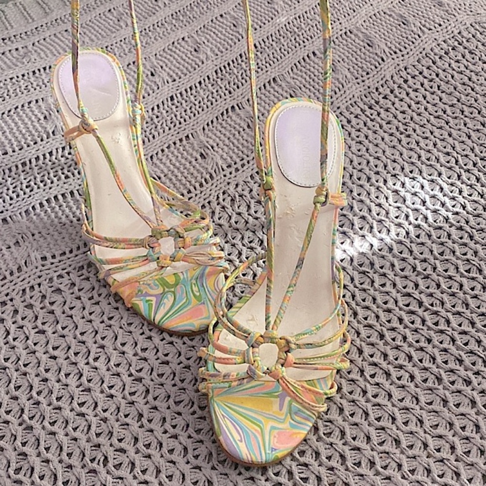 Enzo Angiolini • Colorful Ankle Wrap Heels